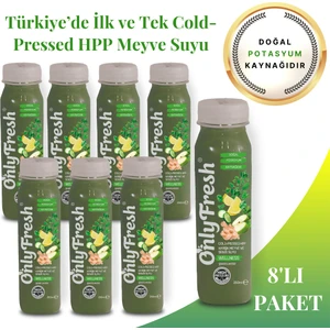 Yeşil Elma Salatalık Ispanak Maydanoz Limon Zencefil Taze %100 Karışık Meyve ve Sebze Suyu