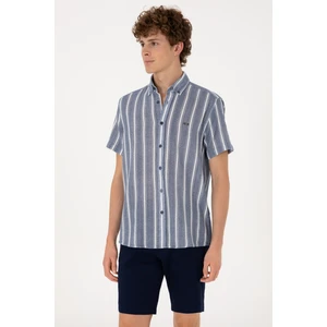 U.s. Polo Assn. Erkek Lacivert Gömlek Kısa Kollu 50306329-VR033