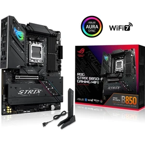 Rog Strıx B850-F Gamıng Wıfı Amd B850 Am5 Ddr5 8000 Dp HDMI 4x M2 Usb3.2 Gen 2x2 Wifi 7 + Bt Aura Rgb 2.5gbit Lan Atx