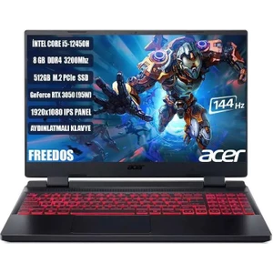 Nitro 5 AN515-58-544K Intel I5-12450H 8gb 512GB RTX3050 15.6" Fhd 144hz Freedos Taşınabilir Bilgisayar NH.QFJEY.007