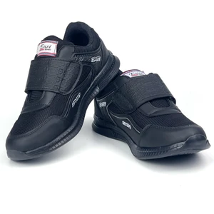 Kadın Siyah Bağcıksız Cırtlı Hafif Rahat Günlük Sneaker Spor Ayakkabı