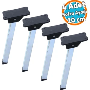 Metal Sofra Ayağı Plastik Siyah Taban Katlanır Yer Sofrası Sini Altı 20 cm (4 Adet)