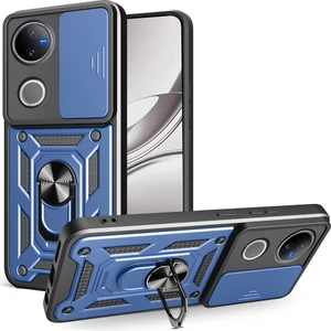 Digital Computer Home Vivo V50 5g Kılıf Sürgülü Kamera Kapağı Pc+Tpu Destekli Telefon Kılıfı-Mavi (Yurt Dışından)
