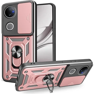 Digital Computer Home Vivo V50 5g Kılıf Sürgülü Kamera Kapağı Pc+Tpu Destekli Telefon Kılıfı-Gül Altını (Yurt Dışından)