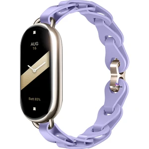 Xiaomi Mi Band 10 / Mi Band 9 / Mi Band 8 Uyumlu Silikon Kordon Bukle Örgü Tasarım Metal Pimli