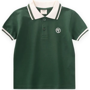 Polo Yaka T-Shırt 2-10 Yaş Haki Yeşil