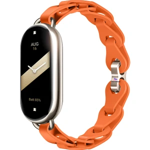 Xiaomi Mi Band 10 / Mi Band 9 / Mi Band 8 Uyumlu Silikon Kordon Bukle Örgü Tasarım Metal Pimli
