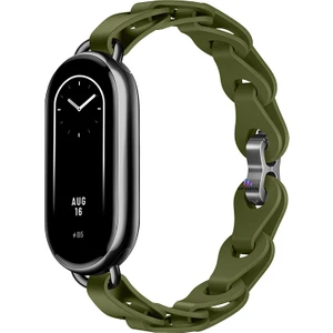 Xiaomi Mi Band 10 / Mi Band 9 / Mi Band 8 Uyumlu Silikon Kordon Bukle Örgü Tasarım Metal Pimli