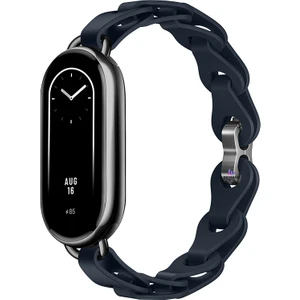 Xiaomi Mi Band 10 / Mi Band 9 / Mi Band 8 Uyumlu Silikon Kordon Bukle Örgü Tasarım Metal Pimli