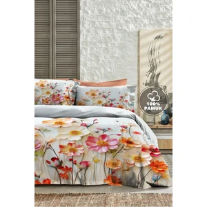 %100 Pamuk Ranforce Çeyizlik Luxury 5d Dijital Çift Kişilik Nevresim Takımı Flowers Of Dream