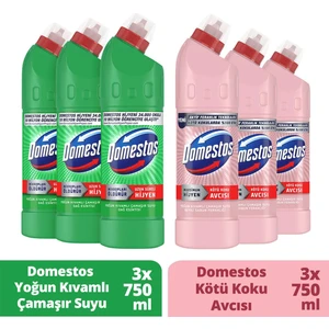 Çamaşır Suyu Beyaz Sabun Ferahlığı 750 ml X3 Çamaşır Suyu Dağ Esintisi 750 ml X3