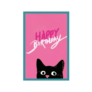 Happy Birthday – Kedi Temalı Doğum Günü Kartı | Hediye Not Kartı Dekoratif  Kartpostal 10×15 cm
