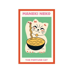 Maneki Neko – The Fortune Cat | Şans Kedisi Temalı Hediye Not Kartı Dekoratif Kartpostal | 10×15 cm