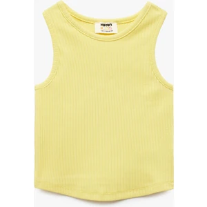 Pamuklu Kolsuz Bisiklet Yaka Basic Crop Atlet