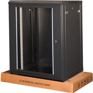 LANDE - 15U 19" Duvar Tipi Rack Kabinet – Genişlik: 600 mm | Derinlik: 600 mm – Siyah (Demonte)