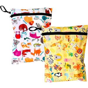 2 Adet, 37 x 30 Cm, Summer ve Zoo Desen, Sıvı Geçirmeyen Çok Amaçlı Çanta, Ekonomik Set, Yıkanabilir