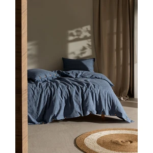 Lumiere King Size %100 Pamuk Armürlü Nevresim Takımı - Indigo