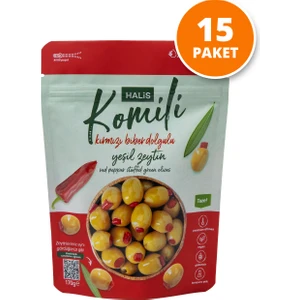 Kırmızı Biber Dolgulu Yeşil Zeytin 15X170G