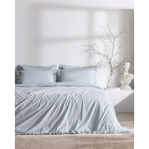 Madame Coco Julien Çift Kişilik %100 Pamuk Fırfırlı Nevresim Takımı - Açık Mavi