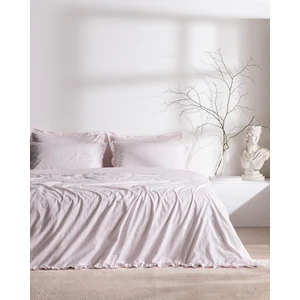 Madame Coco Julien Çift Kişilik %100 Pamuk Fırfırlı Nevresim Takımı - Pudra