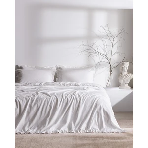 Madame Coco Julien Çift Kişilik %100 Pamuk Fırfırlı Nevresim Takımı - Beyaz