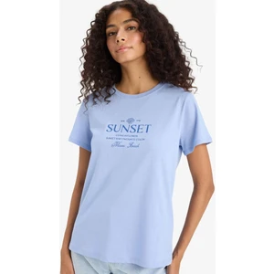 Regular Fit Bisiklet Yaka Baskılı Penye Kısa Kollu Tişört F5890AX25SM