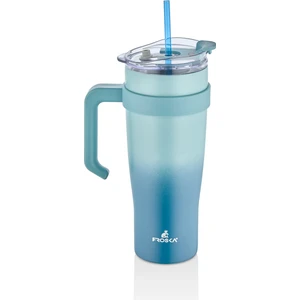 Içi 304 Kalite Paslanmaz Çelik 1000 ml Pipetli Termos Çift Katmanlı Renk Geçişli , Sızdırmaz Bardak