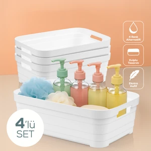 4'lü 8,2 Litre Saklama Kutusu Beyaz