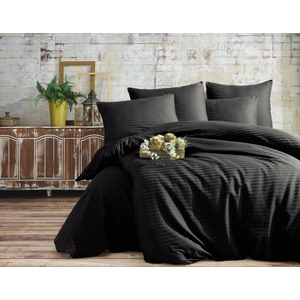 Çift Kişilik Çizgili %100 Pamuk Saten 4 Parça Nevresim Takımı