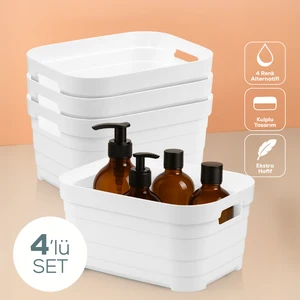 4'lü 3,8 Litre Saklama Kutusu Beyaz