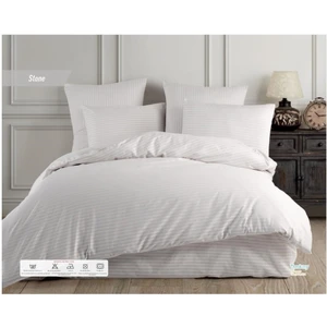 Çift Kişilik Çizgili %100 Pamuk Saten 4 Parça Nevresim Takımı