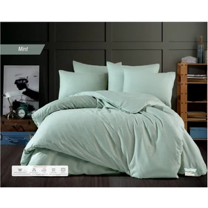 Çift Kişilik Çizgili %100 Pamuk Saten 4 Parça Nevresim Takımı