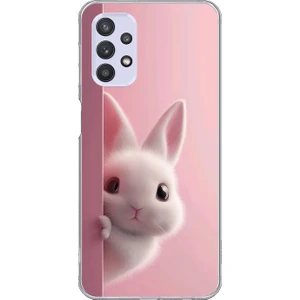 Dali Design Samsung Galaxy A32 Uyumlu Şeffaf Kılıf 5 Peluş Tavşan Tasarımlı