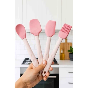 Silikon 4lü Spatula Fırça Seti Mini Set