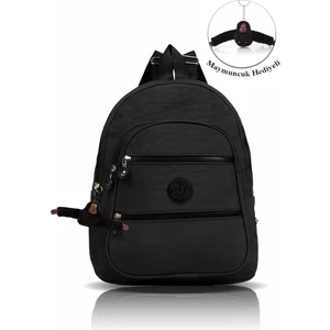 Krinkıl Su Geçirmez Kumaş Unisex Siyah Okul Sırt Çantası Ilkokul - Ortakul - Lise