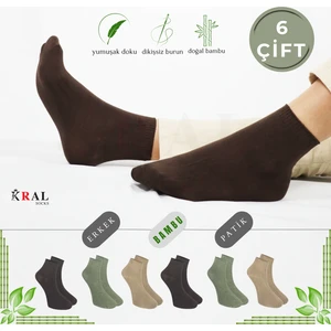 Kadın - Erkek Çorap 6 Çift Dikişsiz Yazlık Bambu Kısa Patik Set