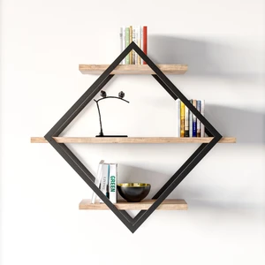 Baklava Duvar Rafı Kitaplık Banyo Rafı 3 Katlı