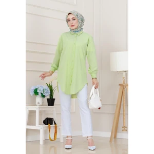 Göğüsü Taş Detaylı Oversize Tunik-Sarı