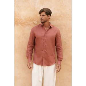 Ottavia Tarçın Keten Oversize Erkek Gömlek