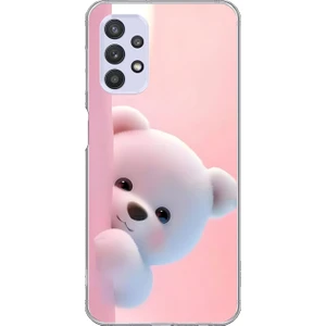 Dali Design Samsung Galaxy A32 Uyumlu Şeffaf Kılıf 1 Peluş Ayıcık Tasarımlı