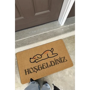 Coco Entry PS028A Köpekli Hoşgeldiniz Desen Kalın Kaymaz Taban Nem Alıcı Şık Kapı Önü Paspası