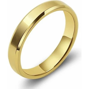  Çelik Altın Kaplama 4 mm Düz Alyans Yüzük
