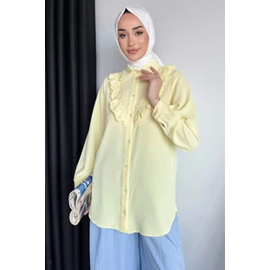 Güpür Detaylı Fırfırlı Tesettür Gömlek P-00017549