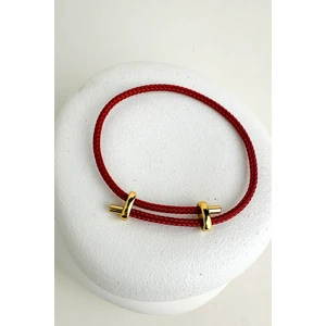 Renkli Örme Ip Çelik Plaka Detay Ayarlanabilir Bileklik