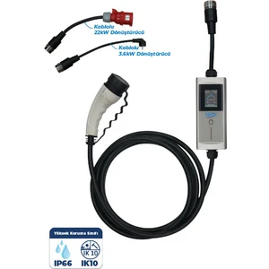 HCTK-22-G 22kW Tip 2 Soketli Akıllı Konnektörlü Taşınabilir Elektrikli Araç Şarj Cihazı