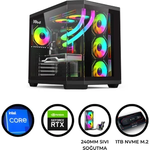 Gta 19X I7 14700F 32GB Ddr5 1tb M.2 Nvme Rtx 5060 8gb 240MM Sıvı Soğutma Oyuncu Masaüstü Bilgisayarı