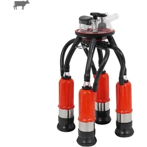 Süt Sağma Makinesi 240 cc Sağım Demeti (Kırmızı Kılıf/Colay Ø21 Kısa Meme Lastiği-Kauçuk)