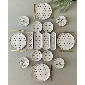 Siyah Kalp 4 Kişilik 16 Parça Kahvaltı Takımı