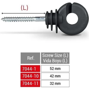Siyah Elektrikli Çit İzolatör 42 mm 50 Ad. (Orta Dayanımlı PP)