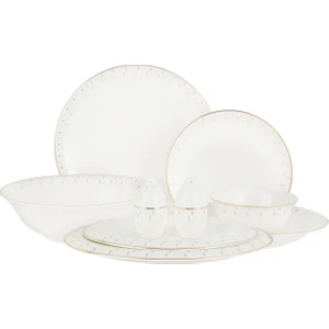 Mabella 12 Kişilik 56 Parça Yemek Takımı - Beyaz/bej
